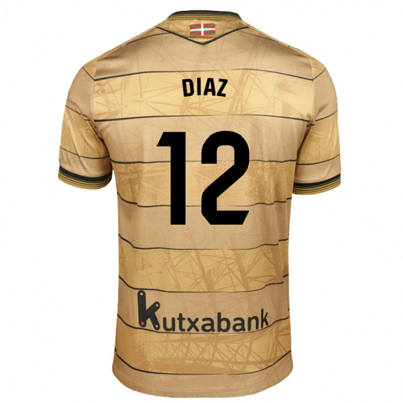 Danxen Kid Ekain Díaz #12 Brown Away Jersey 2024/25 T-Shirt