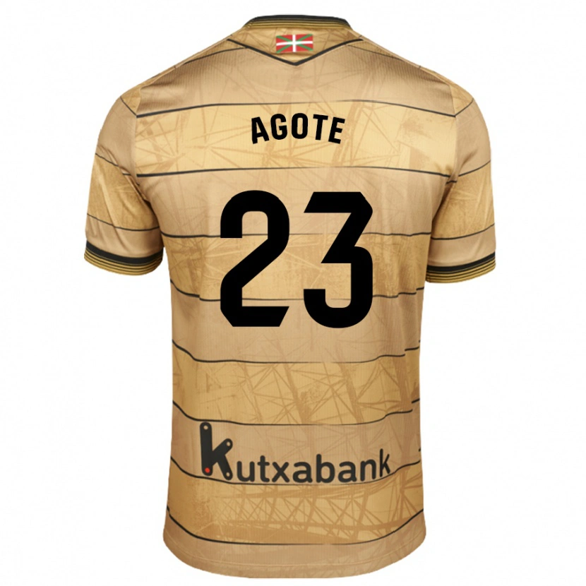 Danxen Kid Unax Agote #23 Brown Away Jersey 2024/25 T-Shirt