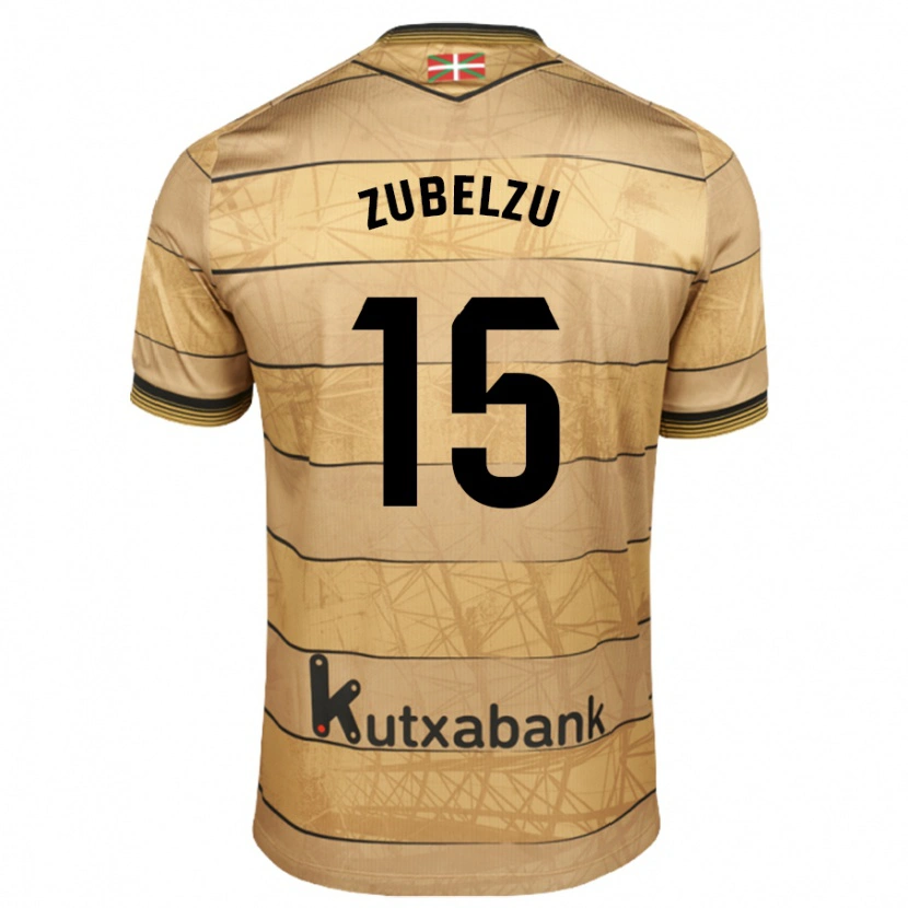 Danxen Kid Julen Zubelzu #15 Brown Away Jersey 2024/25 T-Shirt