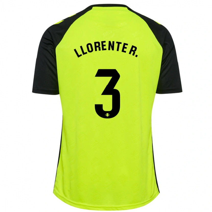 Danxen Kid Diego Llorente #3 Fluorescent Yellow Black Away Jersey 2024/25 T-Shirt