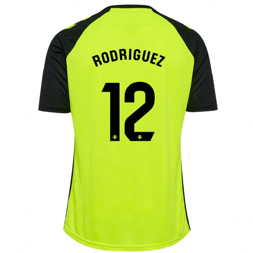 Danxen Kid Ricardo Rodríguez #12 Fluorescent Yellow Black Away Jersey 2024/25 T-Shirt