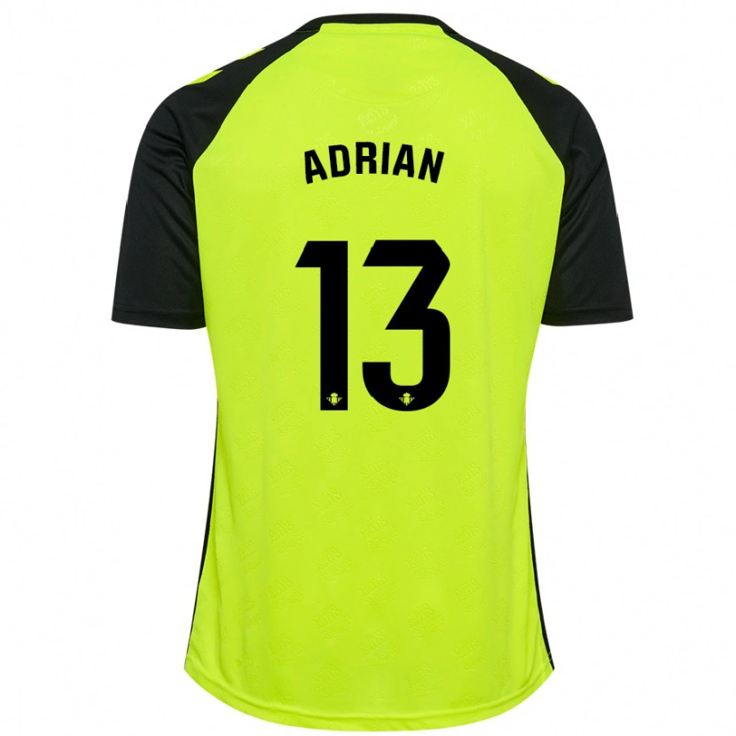 Danxen Kid Adrián #13 Fluorescent Yellow Black Away Jersey 2024/25 T-Shirt