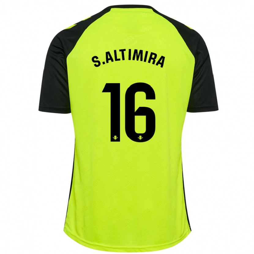 Danxen Kid Sergi Altimira #16 Fluorescent Yellow Black Away Jersey 2024/25 T-Shirt