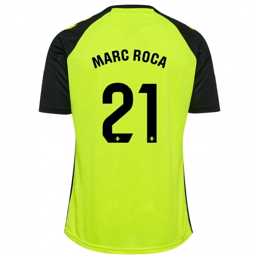 Danxen Kid Marc Roca #21 Fluorescent Yellow Black Away Jersey 2024/25 T-Shirt