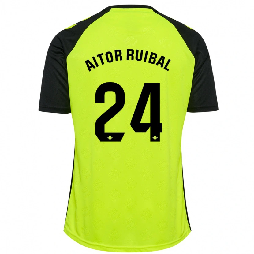 Danxen Kid Aitor Ruibal #24 Fluorescent Yellow Black Away Jersey 2024/25 T-Shirt