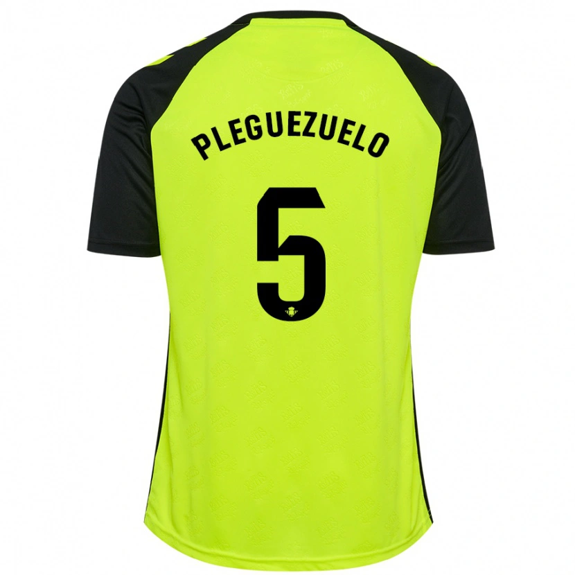 Danxen Kid Xavi Pleguezuelo #5 Fluorescent Yellow Black Away Jersey 2024/25 T-Shirt