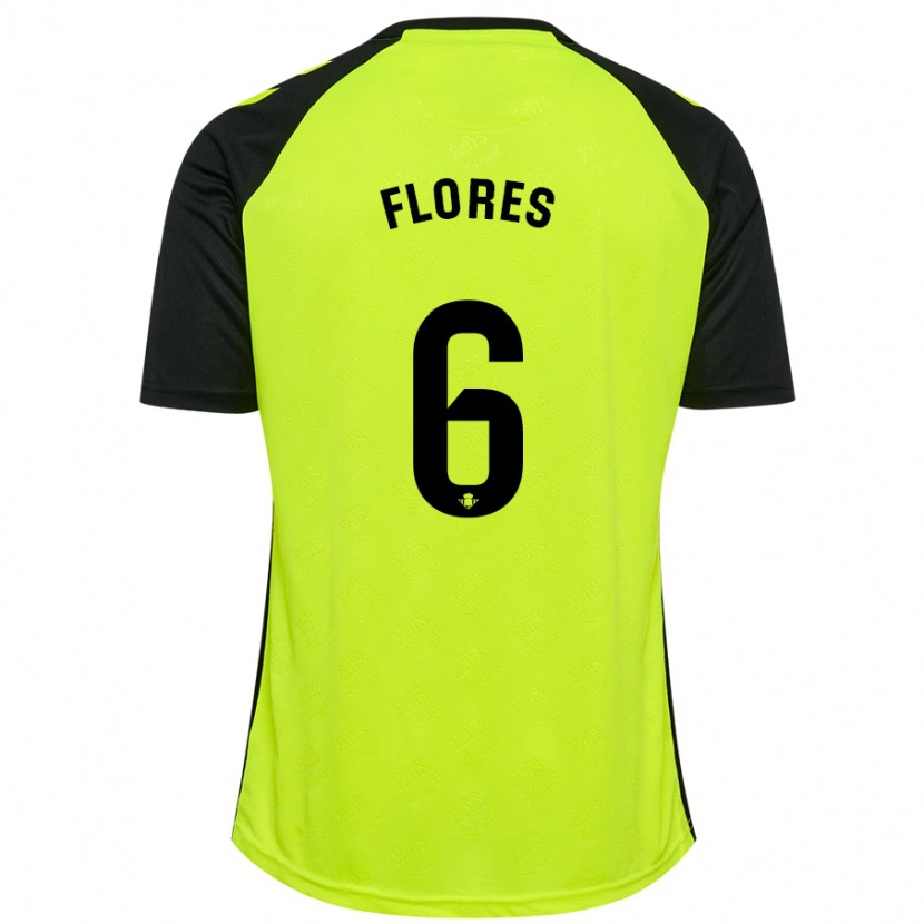 Danxen Kid Mateo Flores #6 Fluorescent Yellow Black Away Jersey 2024/25 T-Shirt