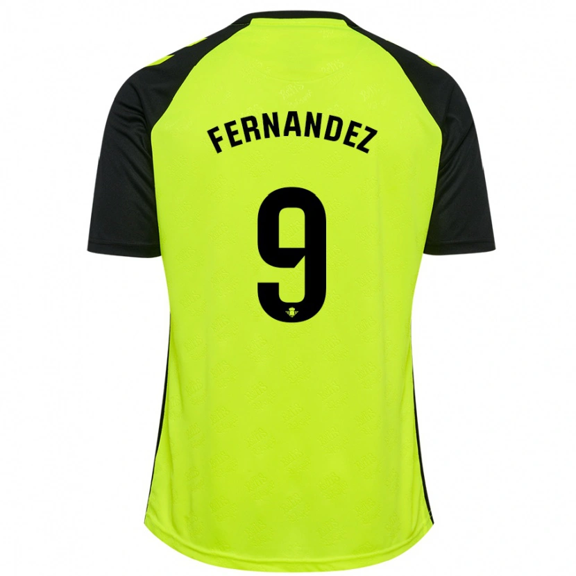 Danxen Kid Marcos Fernández #9 Fluorescent Yellow Black Away Jersey 2024/25 T-Shirt