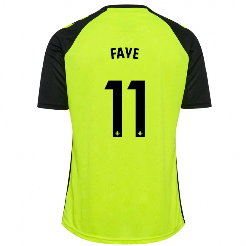 Danxen Kid Souleymane Faye #11 Fluorescent Yellow Black Away Jersey 2024/25 T-Shirt