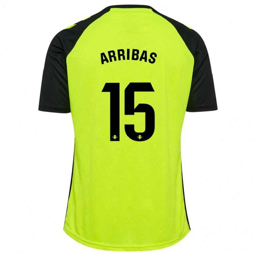 Danxen Kid Sergio Arribas #15 Fluorescent Yellow Black Away Jersey 2024/25 T-Shirt