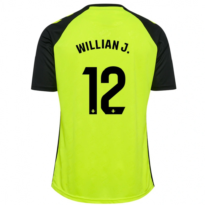 Danxen Kid Willian José #12 Fluorescent Yellow Black Away Jersey 2024/25 T-Shirt