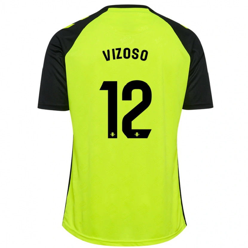 Danxen Kid Paula Vizoso Prieto #12 Fluorescent Yellow Black Away Jersey 2024/25 T-Shirt