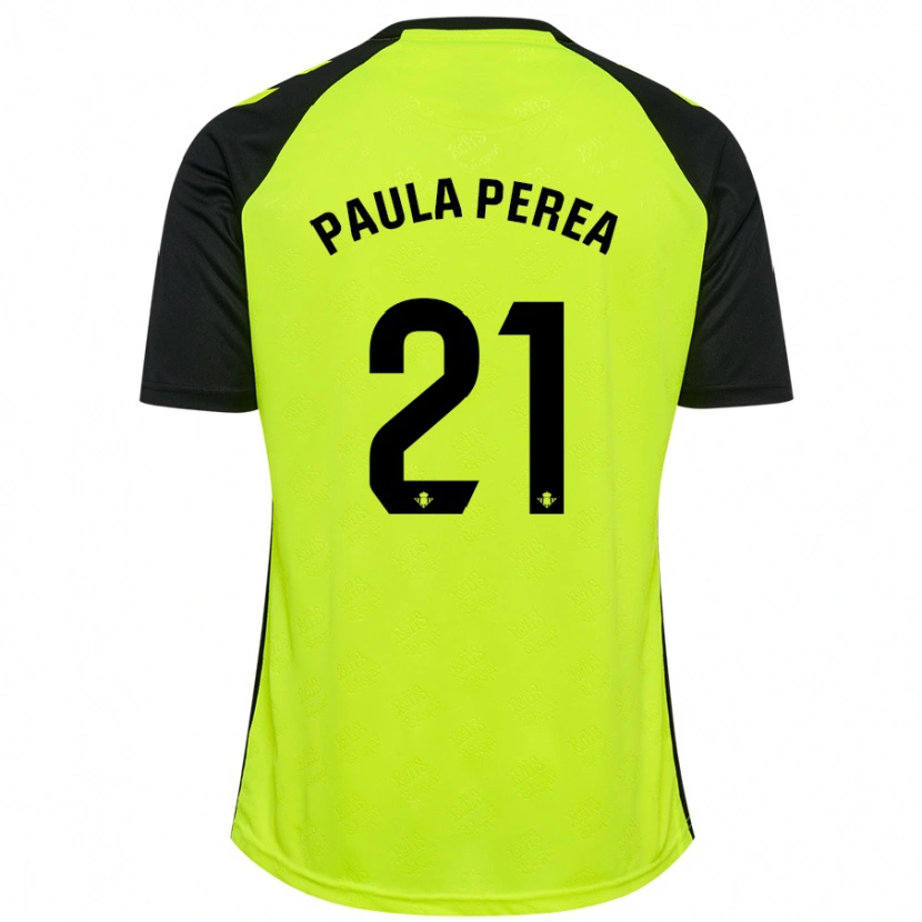 Danxen Kid Paula Perea Ramírez #21 Fluorescent Yellow Black Away Jersey 2024/25 T-Shirt