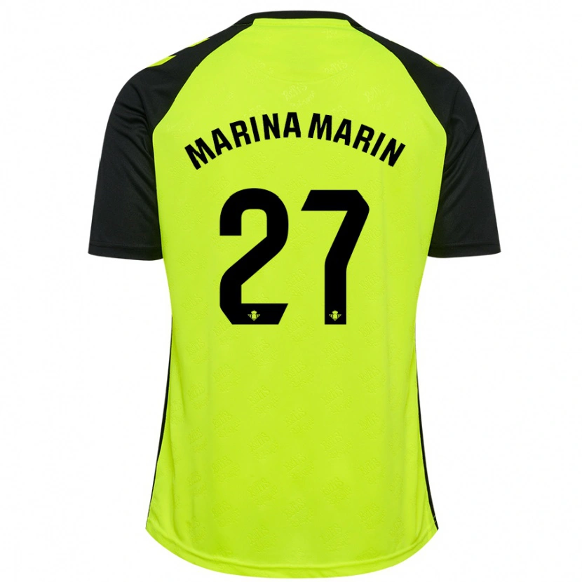 Danxen Kid Marina Marín #27 Fluorescent Yellow Black Away Jersey 2024/25 T-Shirt