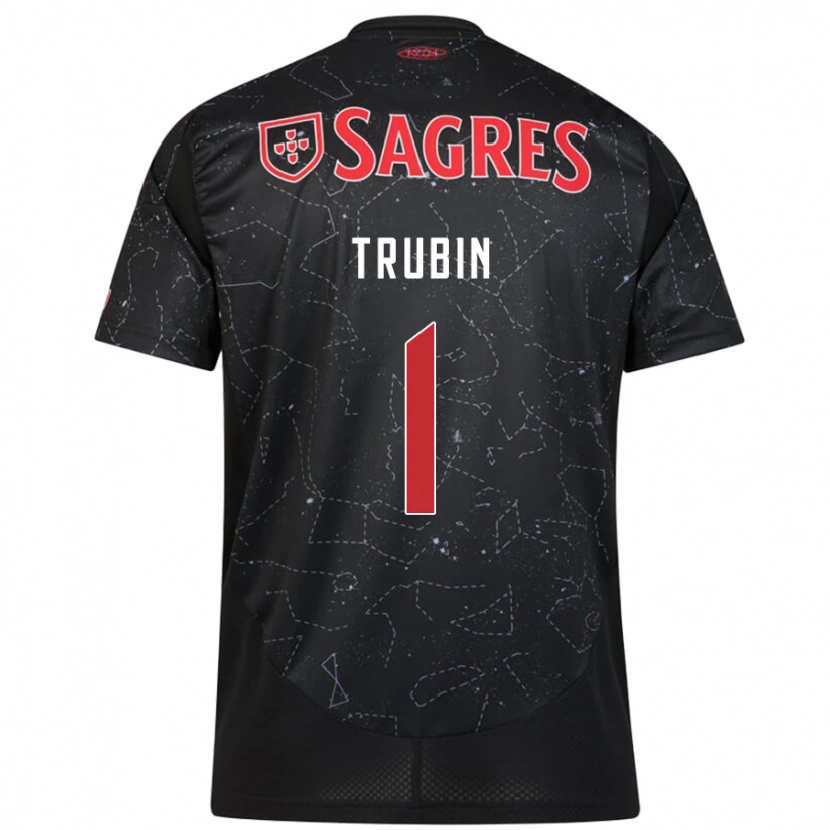 Danxen Kid Anatoliy Trubin #1 Black Red Away Jersey 2024/25 T-Shirt