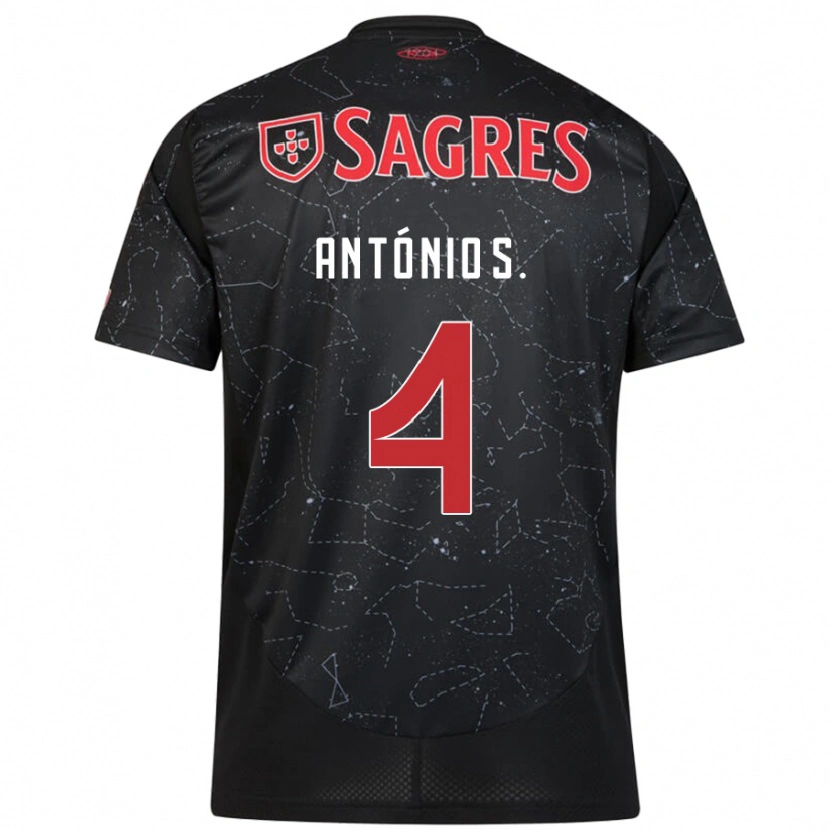 Danxen Kid António Silva #4 Black Red Away Jersey 2024/25 T-Shirt