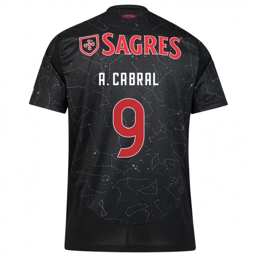 Danxen Kid Arthur Cabral #9 Black Red Away Jersey 2024/25 T-Shirt