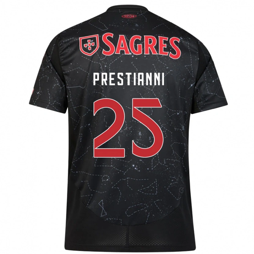 Danxen Kid Gianluca Prestianni #25 Black Red Away Jersey 2024/25 T-Shirt