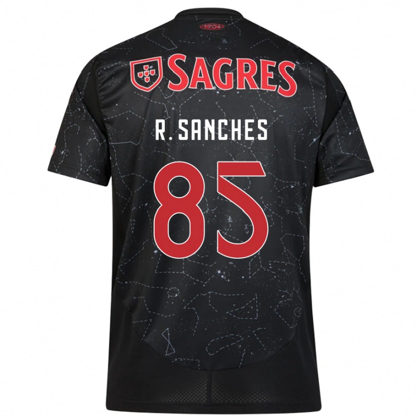 Danxen Kid Renato Sanches #85 Black Red Away Jersey 2024/25 T-Shirt