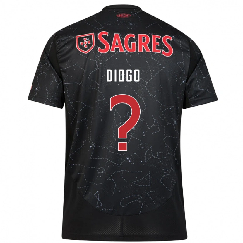 Danxen Kid Diogo Ferreira #0 Black Red Away Jersey 2024/25 T-Shirt