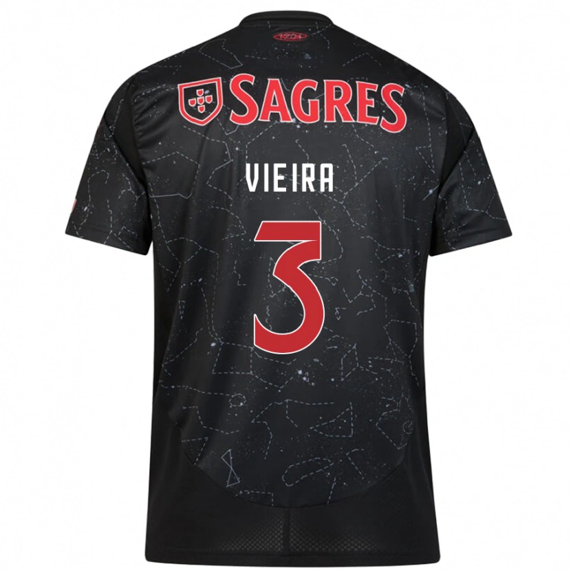 Danxen Kid Miguel Vieira #3 Black Red Away Jersey 2024/25 T-Shirt