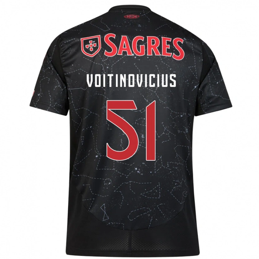 Danxen Kid Arnas Voitinovicius #51 Black Red Away Jersey 2024/25 T-Shirt