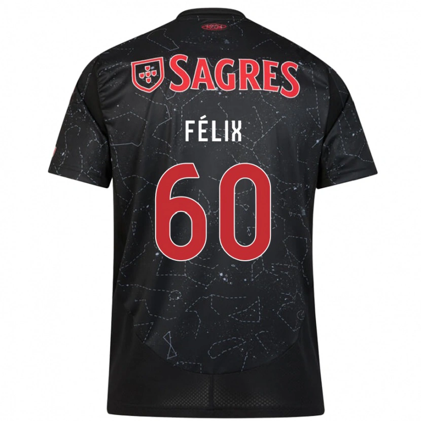 Danxen Kid Nuno Félix #60 Black Red Away Jersey 2024/25 T-Shirt