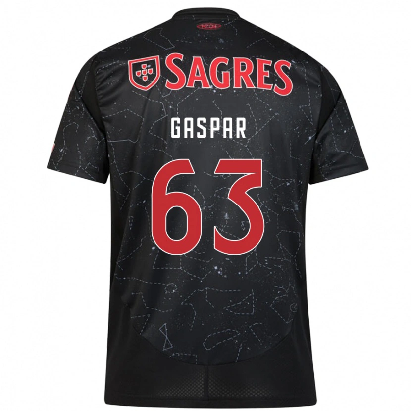 Danxen Kid Guilherme Gaspar #63 Black Red Away Jersey 2024/25 T-Shirt