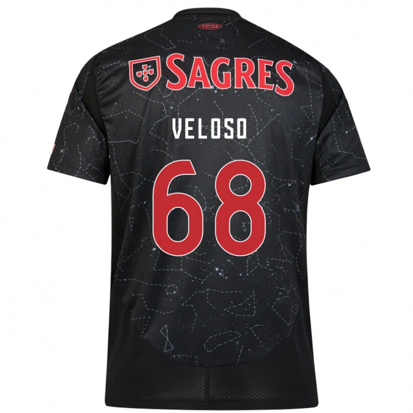 Danxen Kid João Veloso #68 Black Red Away Jersey 2024/25 T-Shirt