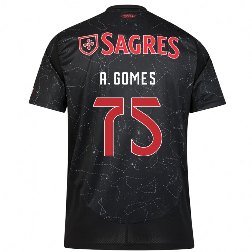 Danxen Kid André Gomes #75 Black Red Away Jersey 2024/25 T-Shirt