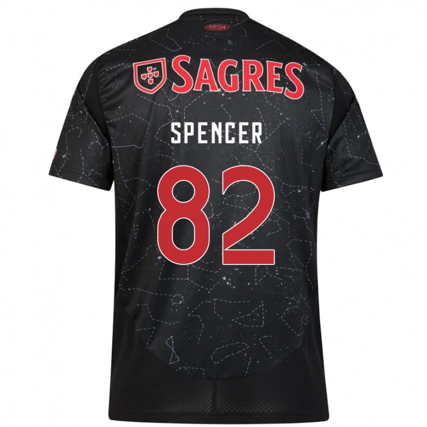 Danxen Kid Diogo Spencer #82 Black Red Away Jersey 2024/25 T-Shirt