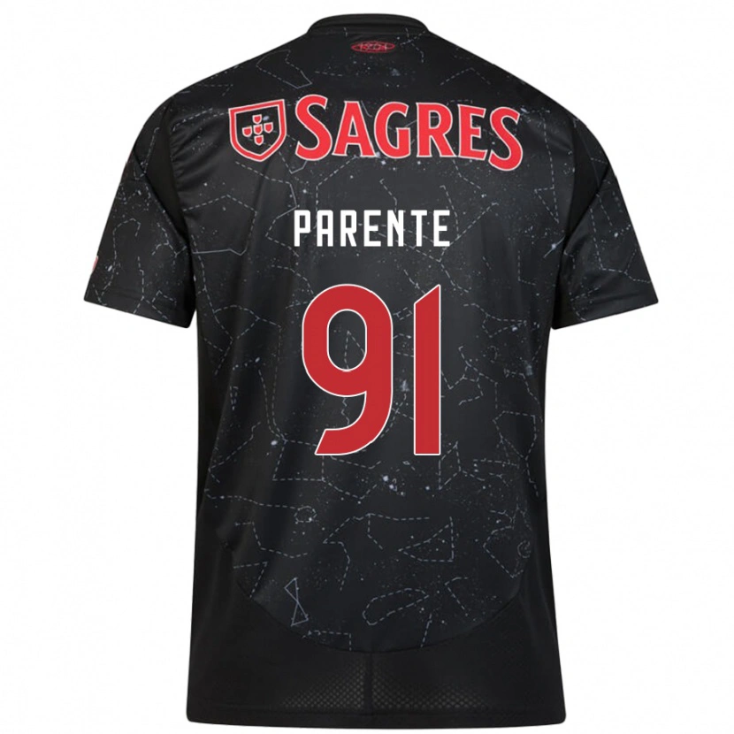 Danxen Kid Tiago Parente #91 Black Red Away Jersey 2024/25 T-Shirt