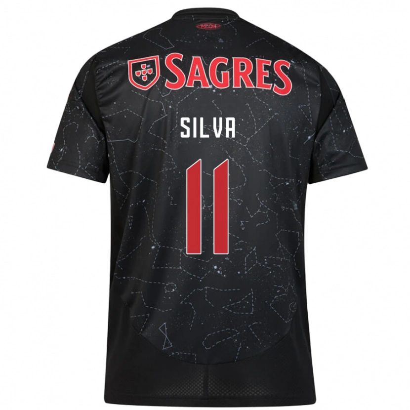 Danxen Kid Jéssica Silva #11 Black Red Away Jersey 2024/25 T-Shirt