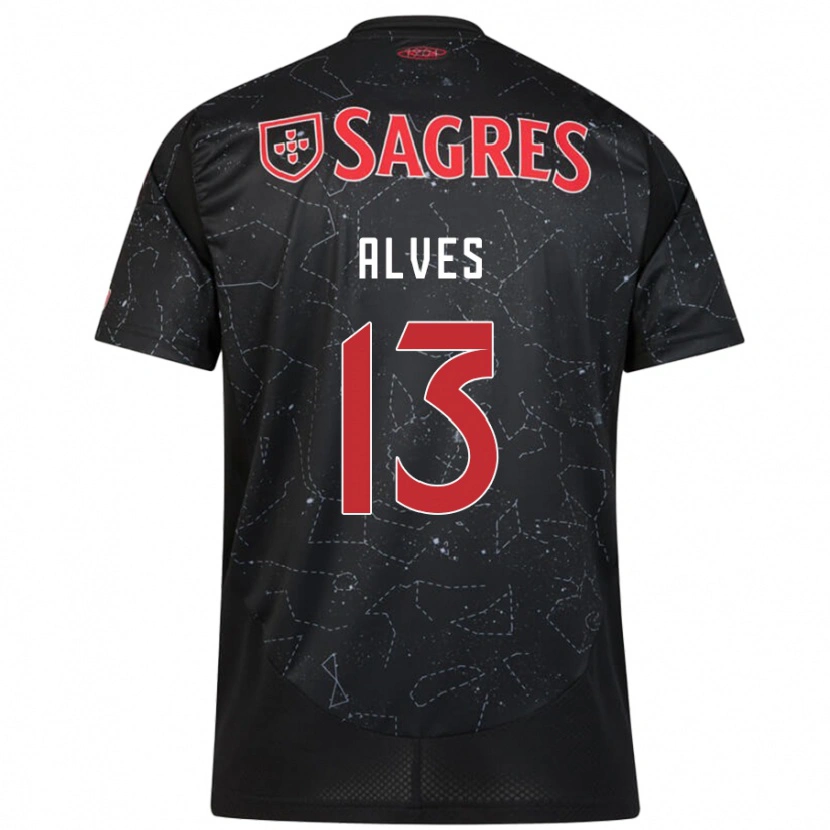 Danxen Kid Lúcia Alves #13 Black Red Away Jersey 2024/25 T-Shirt