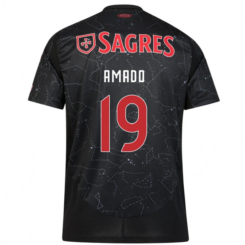 Danxen Kid Catarina Amado #19 Black Red Away Jersey 2024/25 T-Shirt