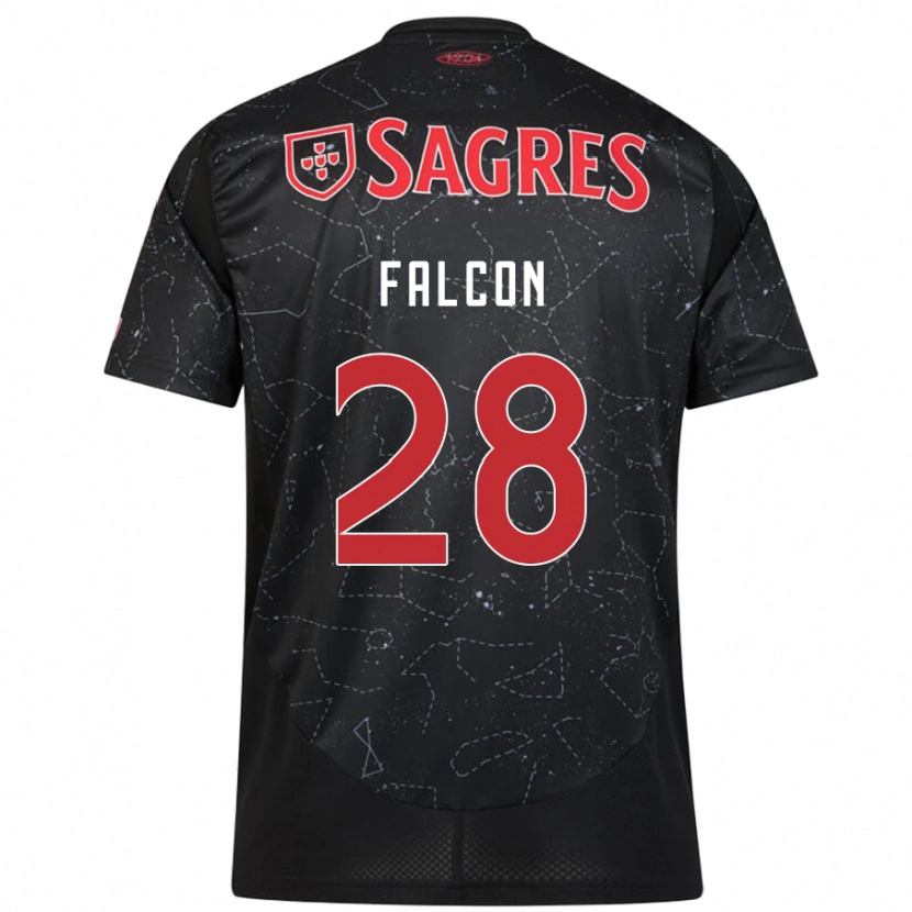 Danxen Kid Andrea Falcón #28 Black Red Away Jersey 2024/25 T-Shirt