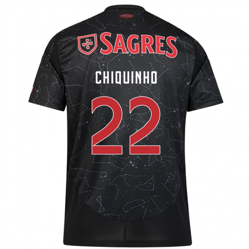 Danxen Kid Chiquinho #22 Black Red Away Jersey 2024/25 T-Shirt