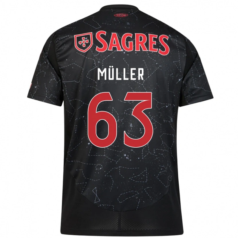 Danxen Kid José Müller #63 Black Red Away Jersey 2024/25 T-Shirt