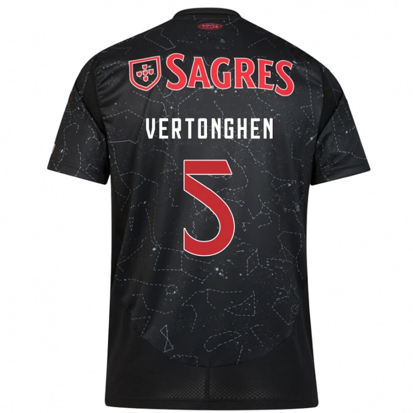 Danxen Kid Jan Vertonghen #5 Black Red Away Jersey 2024/25 T-Shirt