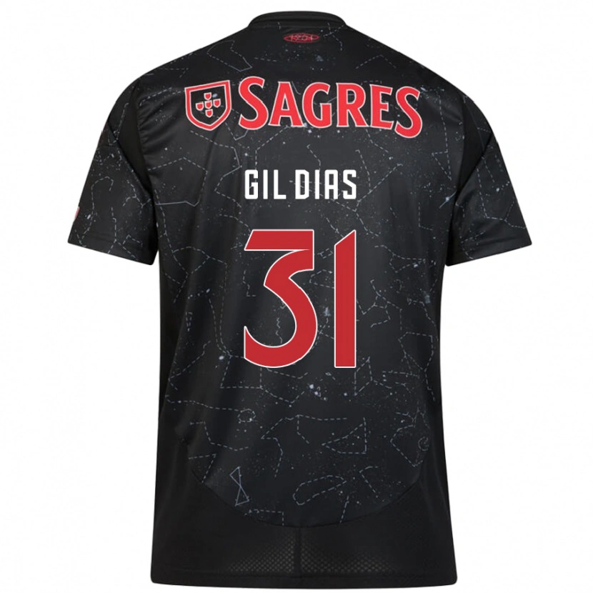 Danxen Kid Gil Dias #31 Black Red Away Jersey 2024/25 T-Shirt