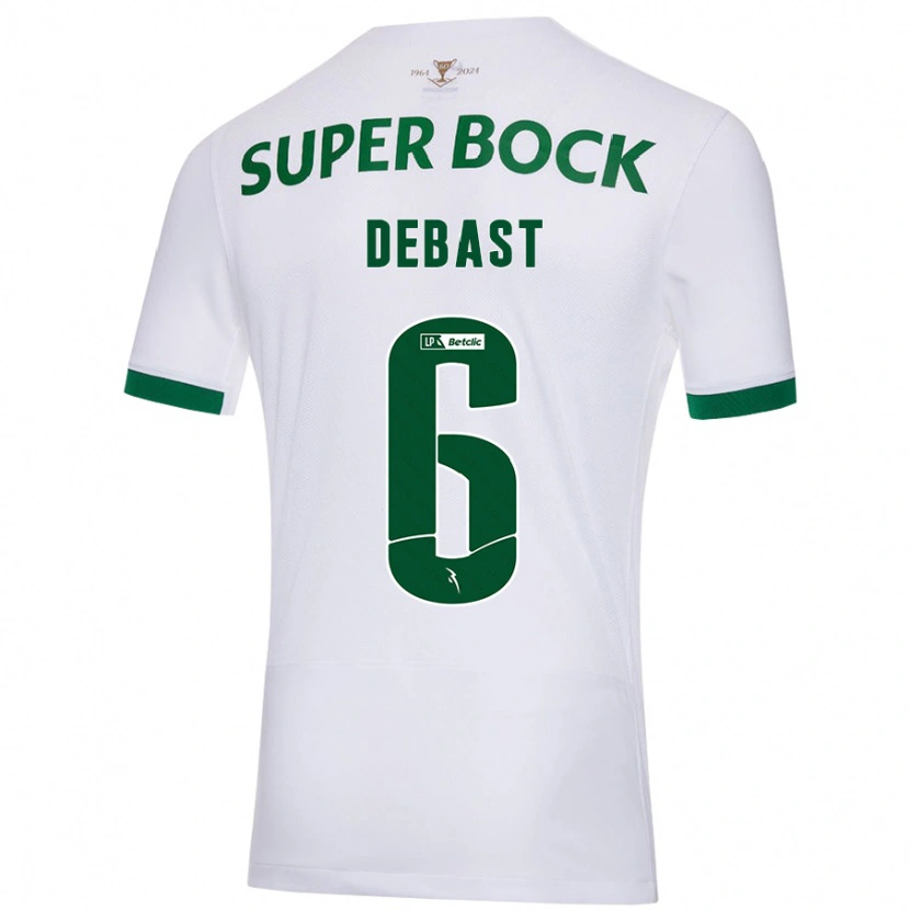 Danxen Kid Zeno Debast #6 White Green Away Jersey 2024/25 T-Shirt