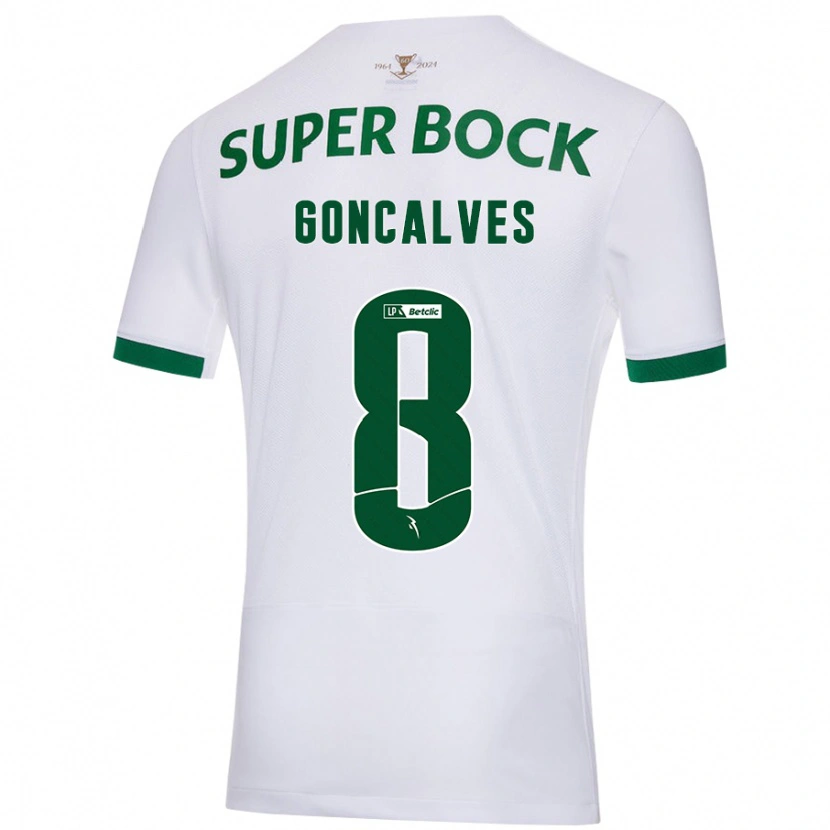 Danxen Kid Pedro Gonçalves #8 White Green Away Jersey 2024/25 T-Shirt