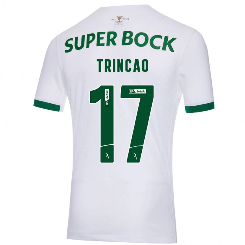 Danxen Kid Trincão #17 White Green Away Jersey 2024/25 T-Shirt