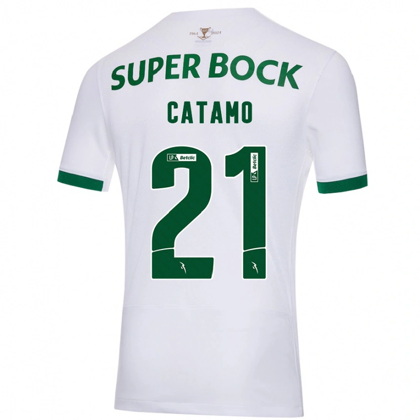 Danxen Kid Geny Catamo #21 White Green Away Jersey 2024/25 T-Shirt