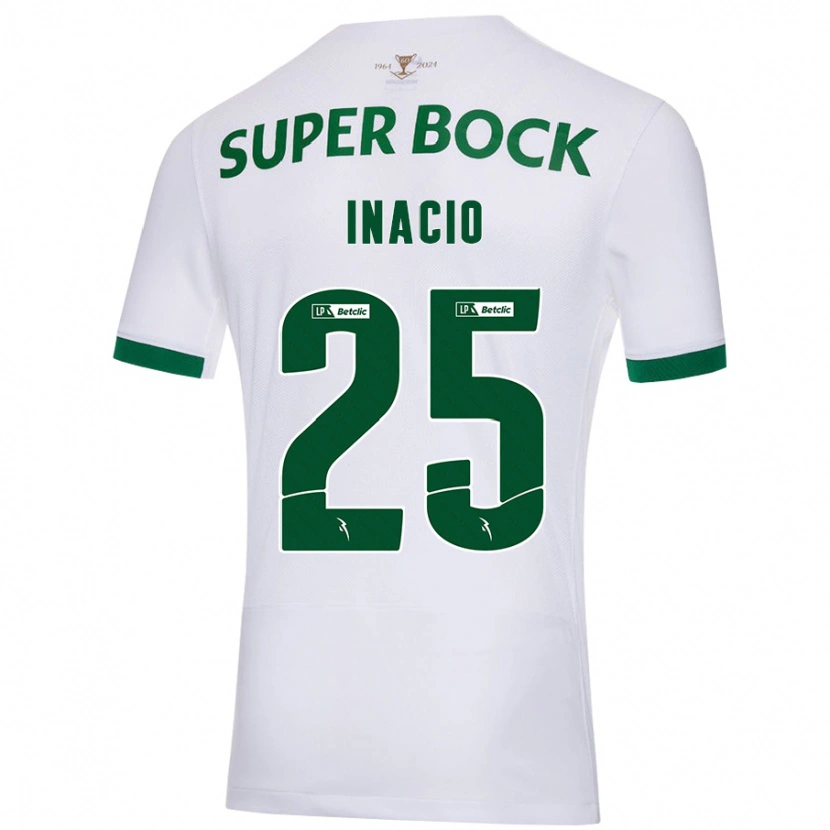 Danxen Kid Gonçalo Inácio #25 White Green Away Jersey 2024/25 T-Shirt