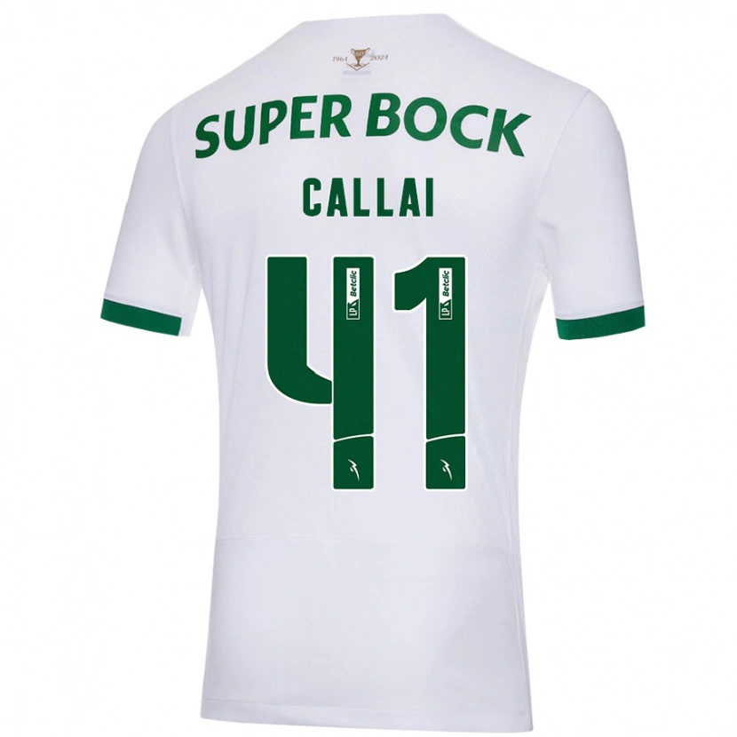 Danxen Kid Diego Callai #41 White Green Away Jersey 2024/25 T-Shirt