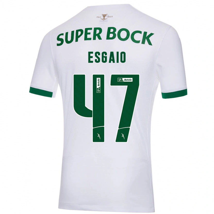 Danxen Kid Ricardo Esgaio #47 White Green Away Jersey 2024/25 T-Shirt