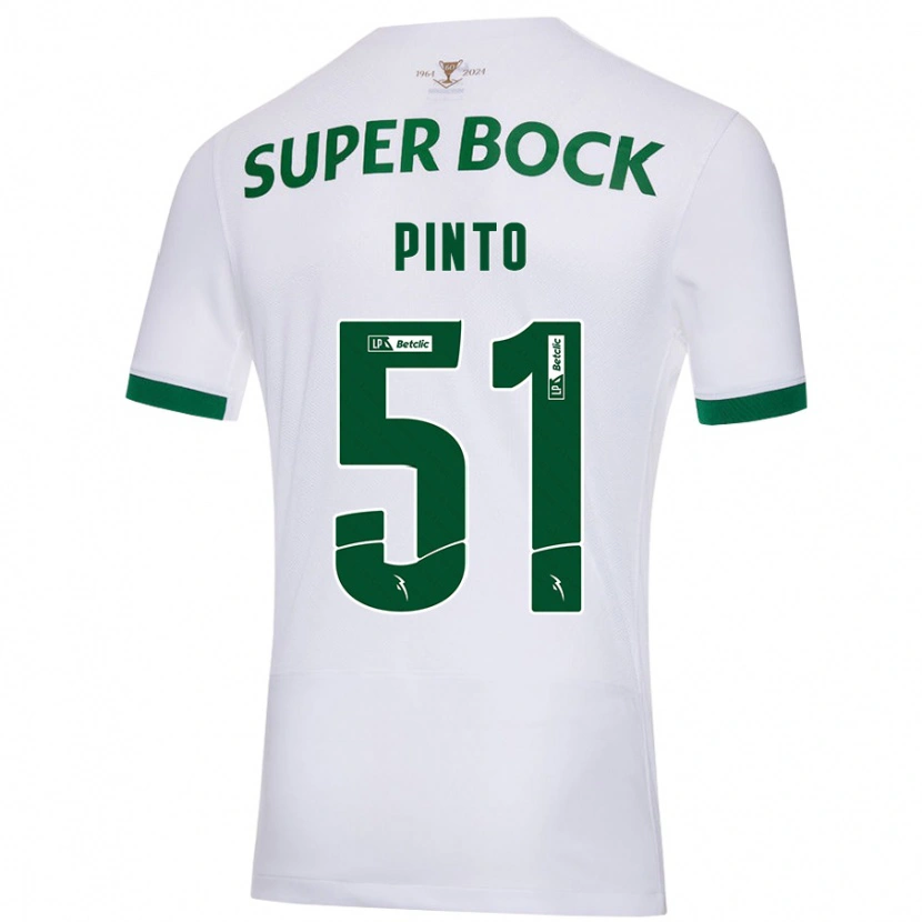 Danxen Kid Diogo Pinto #51 White Green Away Jersey 2024/25 T-Shirt