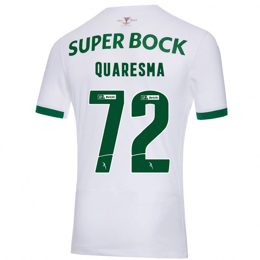 Danxen Kid Eduardo Quaresma #72 White Green Away Jersey 2024/25 T-Shirt