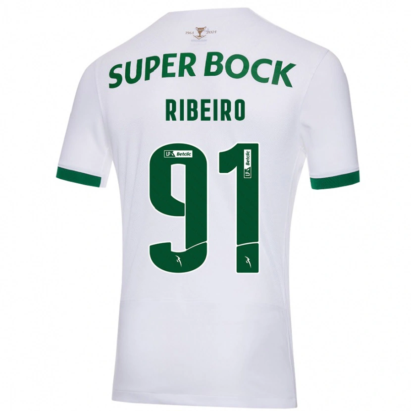 Danxen Kid Rodrigo Ribeiro #91 White Green Away Jersey 2024/25 T-Shirt